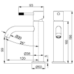Boheme Смеситель для умывальника, Uno. Shine Gun Metall