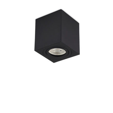 Накладной светодиодный светильник, GU10, L80xW80хH90мм, IP20, черный, без лампы