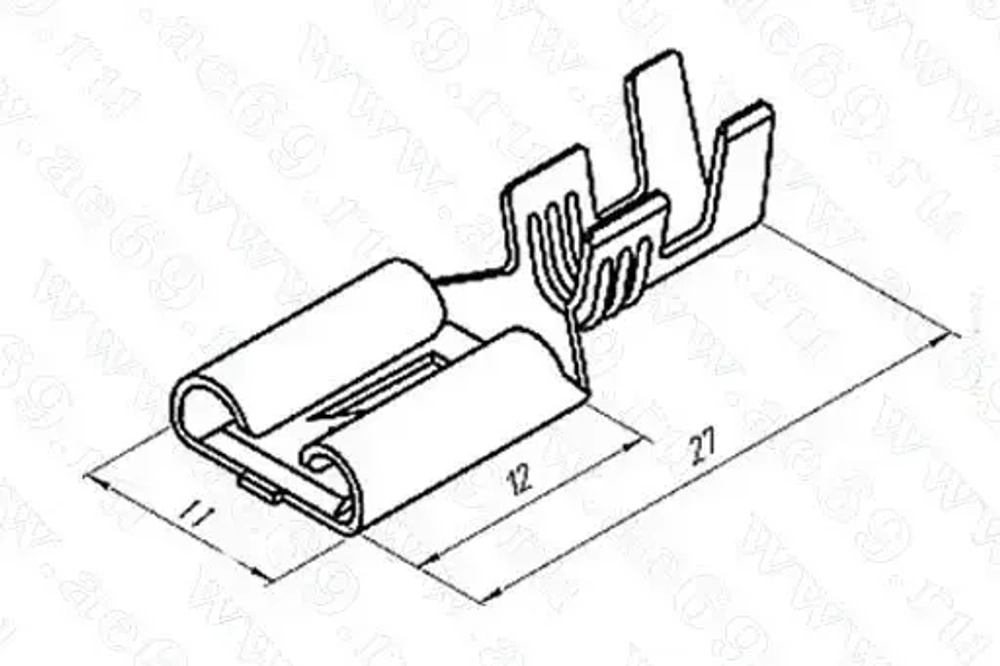 Клемма "мама" луженая колодочная, серия 9,5 мм под провод от 4,0 до 6,0 мм кв 10шт