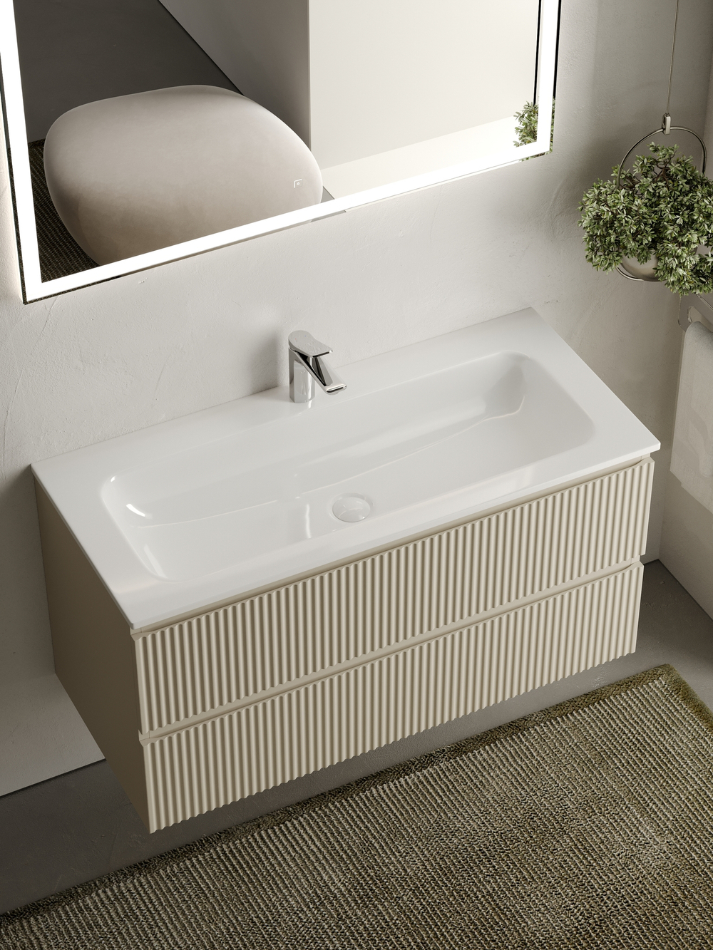 Тумба с раковиной Sancos Snob R 100 см SNR100CE beige soft