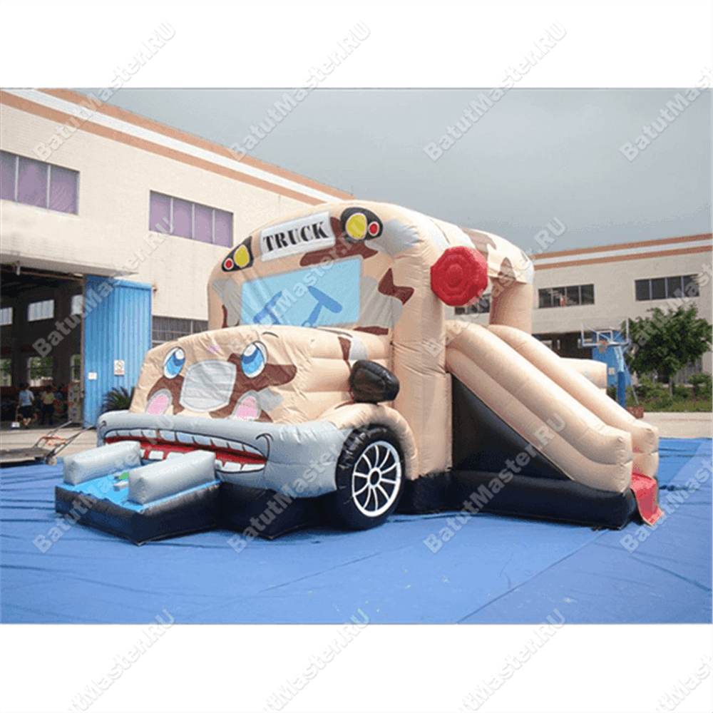 Коммерческий надувной батут "Военный автомобиль"