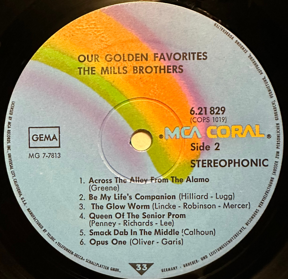 The Mills Brothers - Our Golden Favorites (Германия 1972г.)