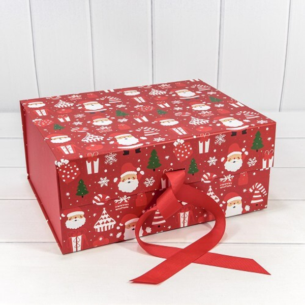 
          Коробка 33.5 х 26 х 15.5 см "Новый год" на магнитах Складная (Красный)