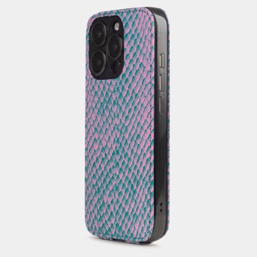 Чехол для iPhone 16 Pro из кожи лосося, розовый градиент