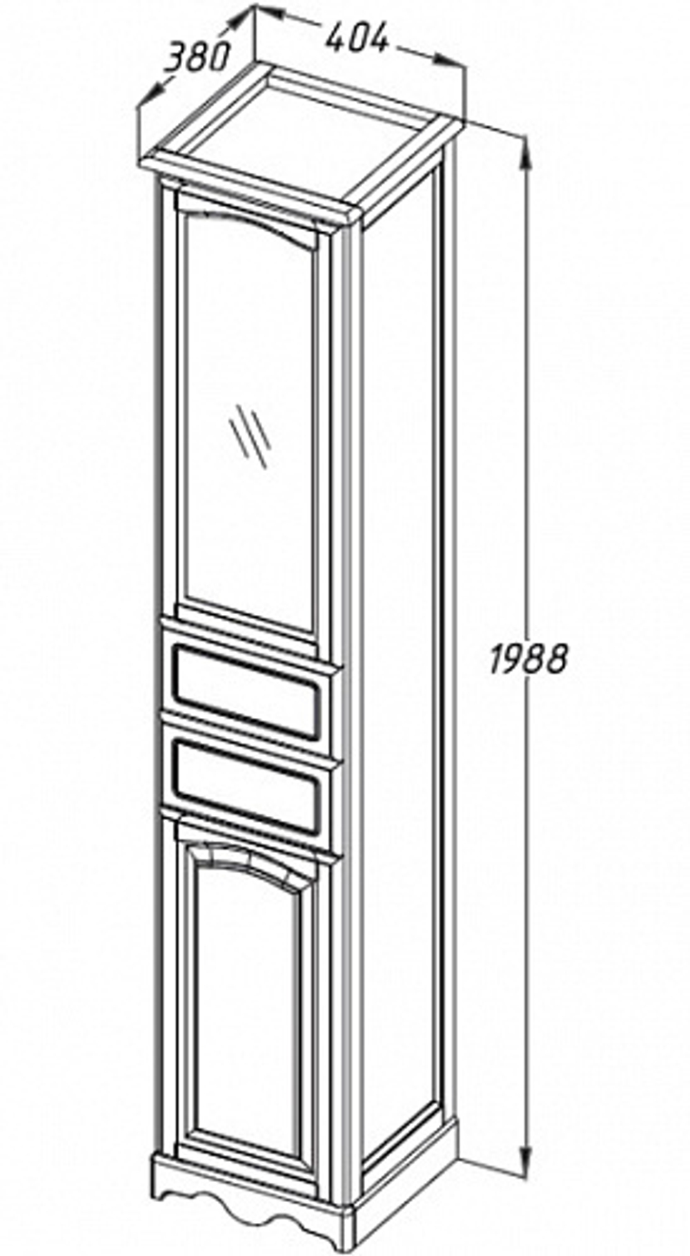 РИСПЕКТО 40 пенал лев./прав. Слоновая кость
