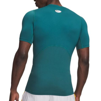 Мужская теннисная футболка Under Armour HeatGear Short Sleeve - rack green/white