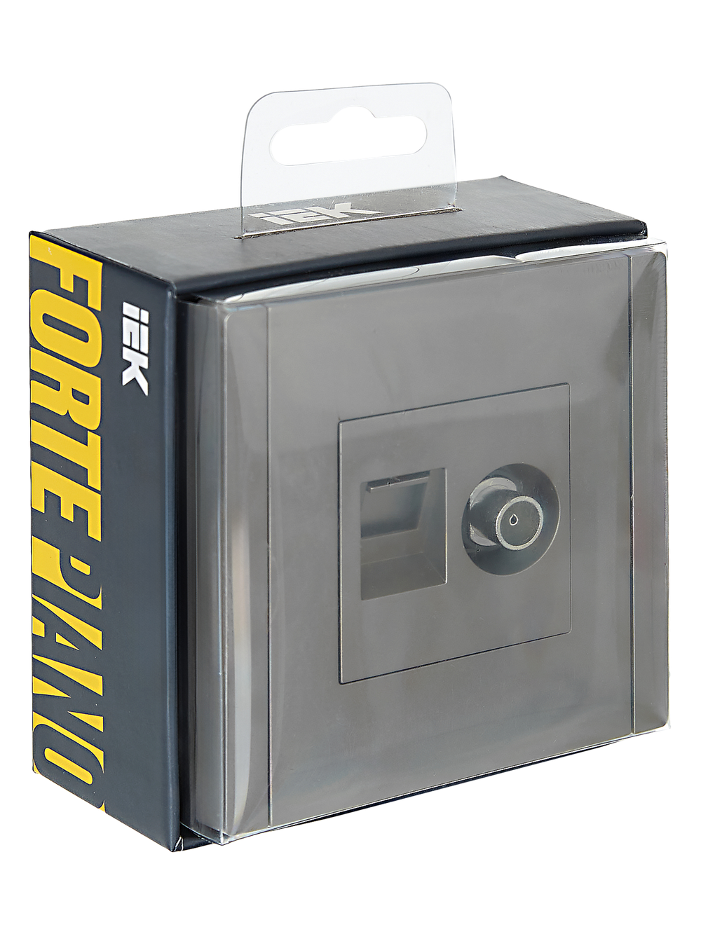 FORTE&PIANO Розетка двойная TV+RJ45 кат.5E FP536 сталь IEK