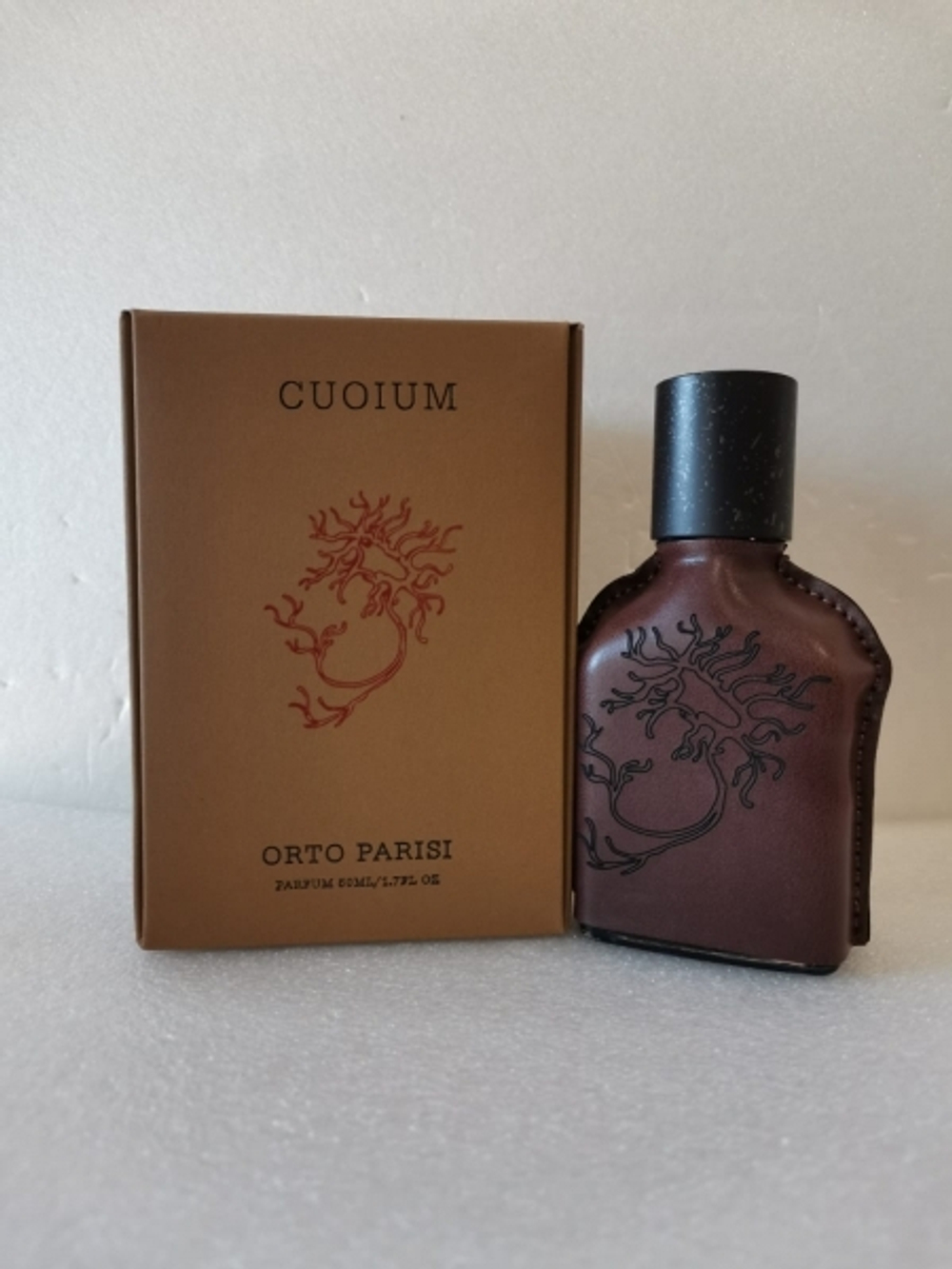 Orto Parisi Cuoium 50 ml EDP (Коробка парфюма без слюды, парфюм новый, распаковка для фото)