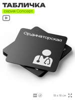 Табличка Ординаторская, на дверь и стену, навигационная и информационная, серия CONCEPT, 18х18 см, Айдентика Технолоджи