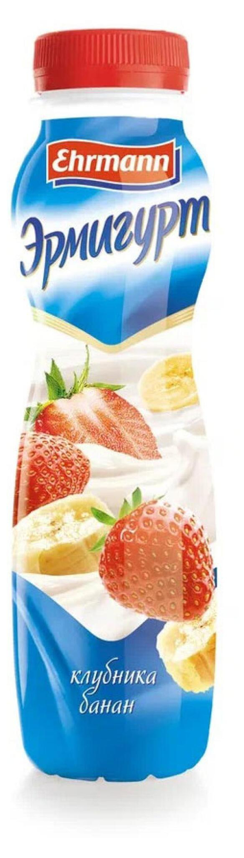 Эрмигурт Йогурт Питьевой с Клубникой и Бананом 290гр