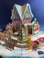 Книжка объемная картинка. Рождество, Новый Год Father Christmas pop-up book, Войтех Кубашта 1950е ,made in Czechoslovakia