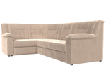 Диван угловой Карелия левый угол, Бежевый, Велюр, 113340L