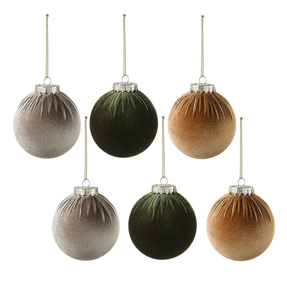 Набор ёлочных украшений Velvet Christmas из коллекции New Year Essential, 6 шт.
