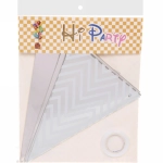 Растяжка 3 м,7 см «Флажки», серебро