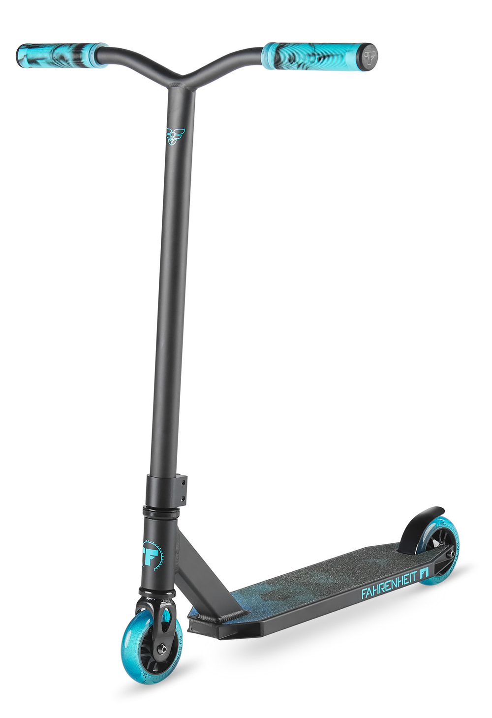Самокат трюковой Fahrenheit F1 черный/голубой