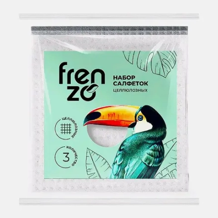 Салфетки Frenzo Toucan целлюлозные 15*15см 3шт