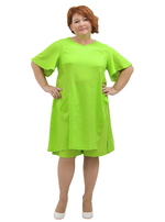 Платье-туника с вискозой и льном Лайм