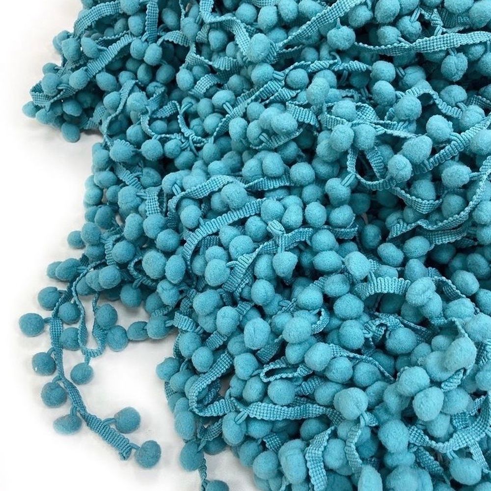 Тесьма с помпонами, цвет Морской