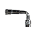 Переходник удлинитель для подкачки на ниппель вентиль 90 градусов серебристый