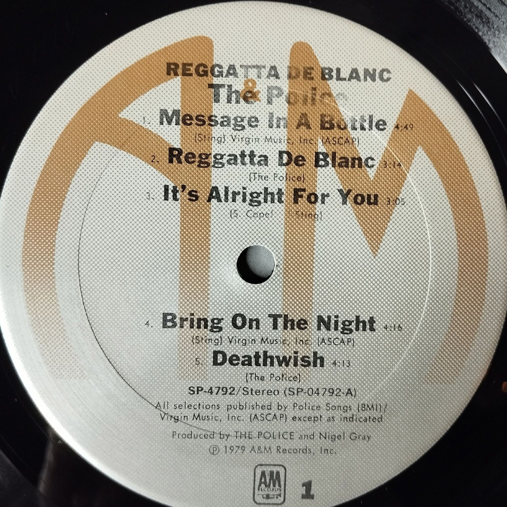 Винтажная виниловая пластинка LP The Police Reggatta De Blanc (USA 1979) Walking On The Moon