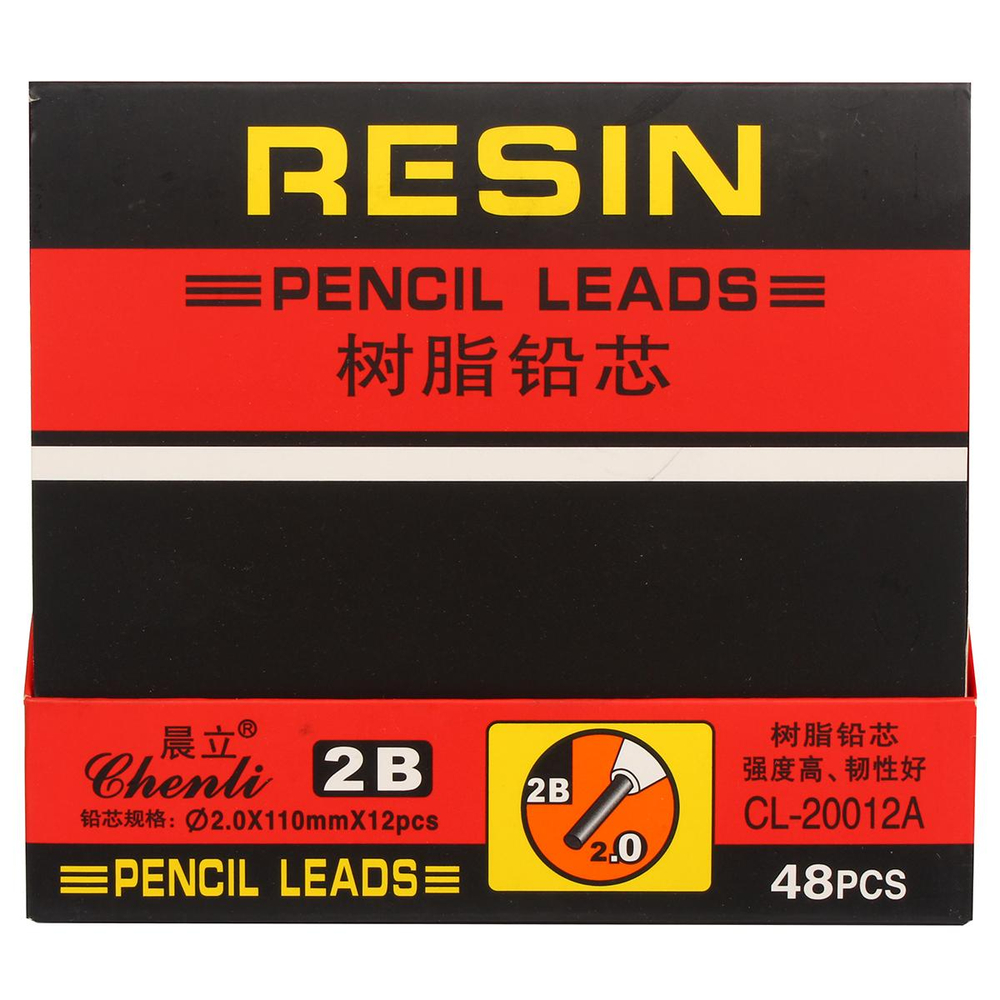 Грифели цанговые для механических карандашей 2 мм, 12 шт в пластиковом футляре, С-40112