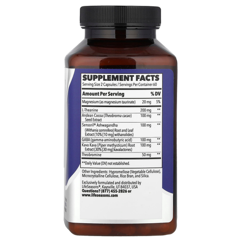 LifeSeasons, Anxie-T®, поддержка при стрессе, 120 растительных капсул