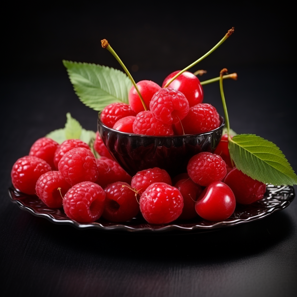 Малинка и вишня фото