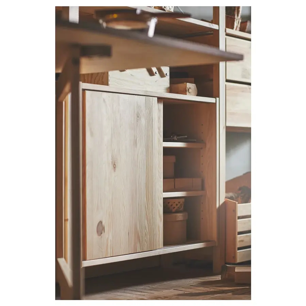 Шкаф с раздвижными дверями - IKEA IVAR/ИВАР ИКЕА, 60х30х80 см, под беленый дуб