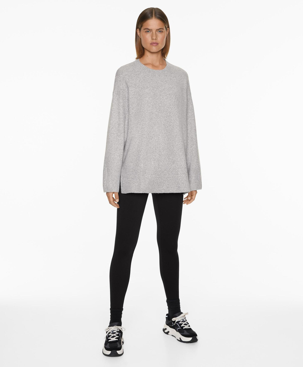 Oysho Свитер из трикотажа, серый меланж