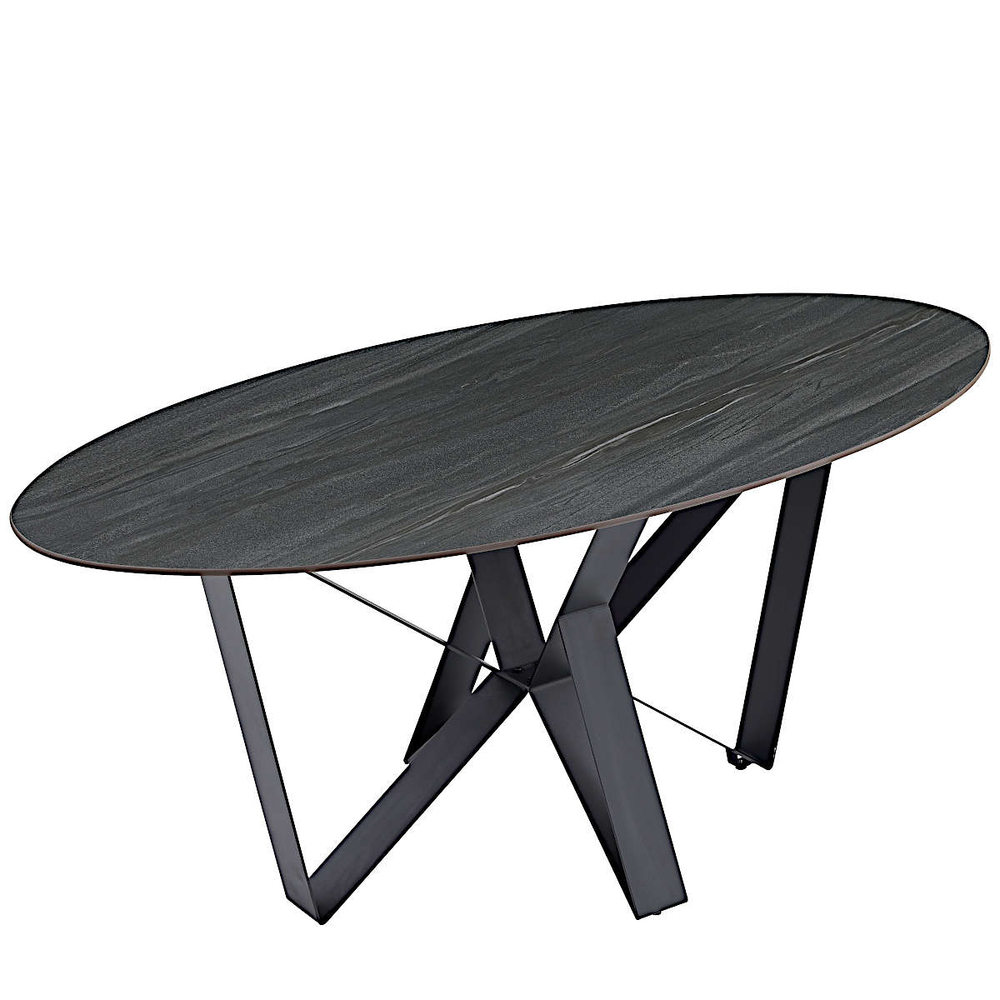 Стол керамический LA ALTA COSMO AustriIia sand black 180*90*75, каркас черный