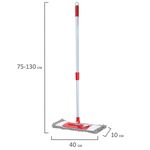 Швабра КОМПЛЕКТ черенок 75-130 см + флаундер 40 см + МОП микрофибра СИНЕЛЬ (ТИП К), PERKLIN (ПЕРКЛИН), 700981