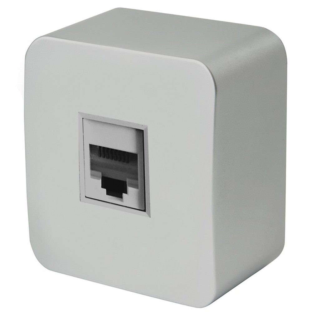 Розетка RJ-45 открытой установки. 1-местная.серия София. серебро. MST00-20-03