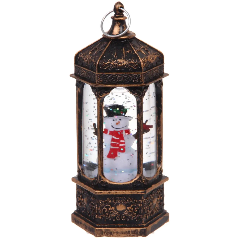 Сувенир с подсветкой «Сказочный мир - Снеговик» 6,4*14,5 см, Бронза (работает от батареек LR44*3)