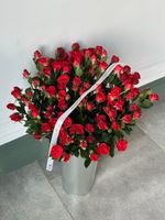 Кустовая роза в красном оттенке