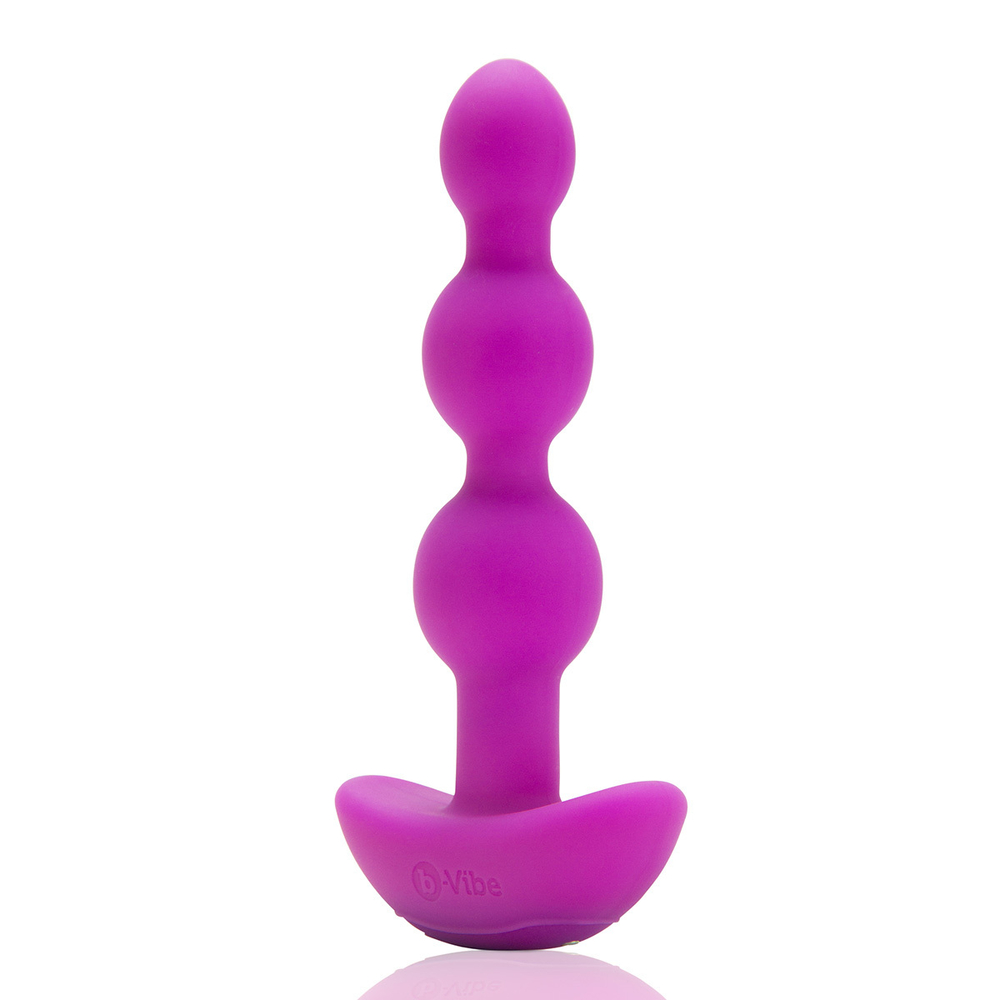 b-Vibe Triplet Anal Beads FUCHSIA - Анальная елочка с 2мя моторами