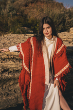 Berber пальто-пончо (красная охра)