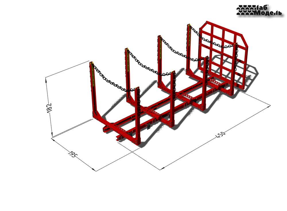 The superstructure on the frame is a log truck. Scale 1/14