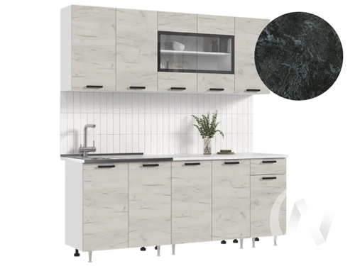 Кухня Рио NEW ЛДСП 2;0м (белый/дуб крафт белый/кастилло темный)