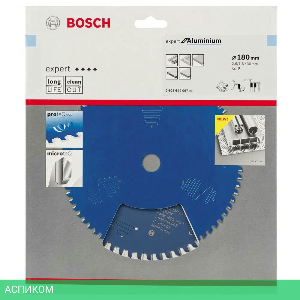 Диск пильный Bosch Freud 180-30 Expert for Aluminiuml 56зуб. 2.608.644.097