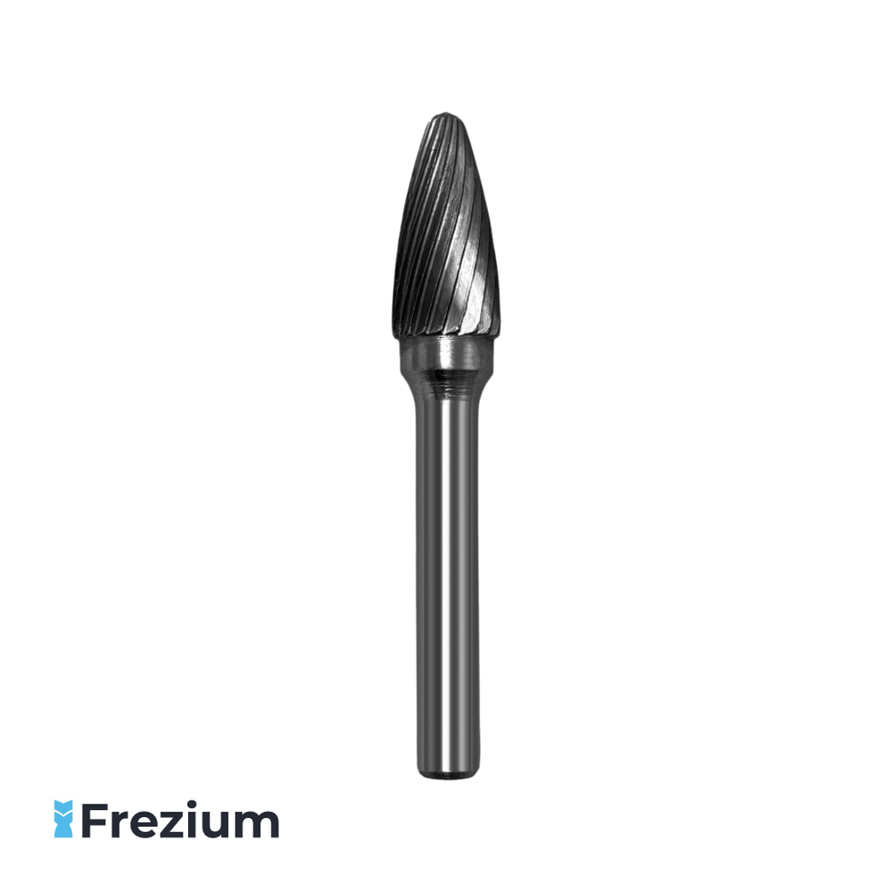 Борфреза твердосплавная по металлу 10x6x20x62 мм; Форма F Борфреза твердосплавная по металлу 10x6x20x62 мм; Форма F