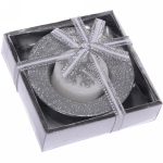 Свеча новогодняя «Снежинка» 10,5*10,5*3 см, серебро