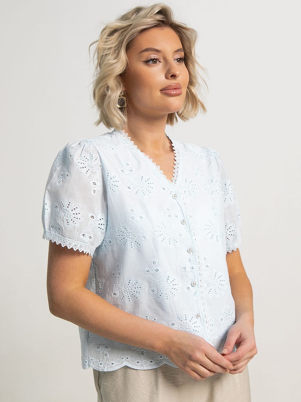 Блуза Бал цветов (голубая) Б15748-7М LT Collection