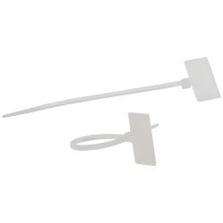 Кабельная стяжка ЭРА NO-225-318 (хомут) нейлоновая 2.5 х 110 мм белая с площадкой для маркировки 21 х 10 мм (50 шт/уп) | Кабельные стяжки (хомуты)