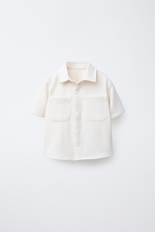 ZARA РУБАШКА COMFORT, ЭКРЮ
