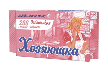 Мыло хозяйственное "Хозяюшка" заботливая мама для стирки детского 65% 200г. ГЖК