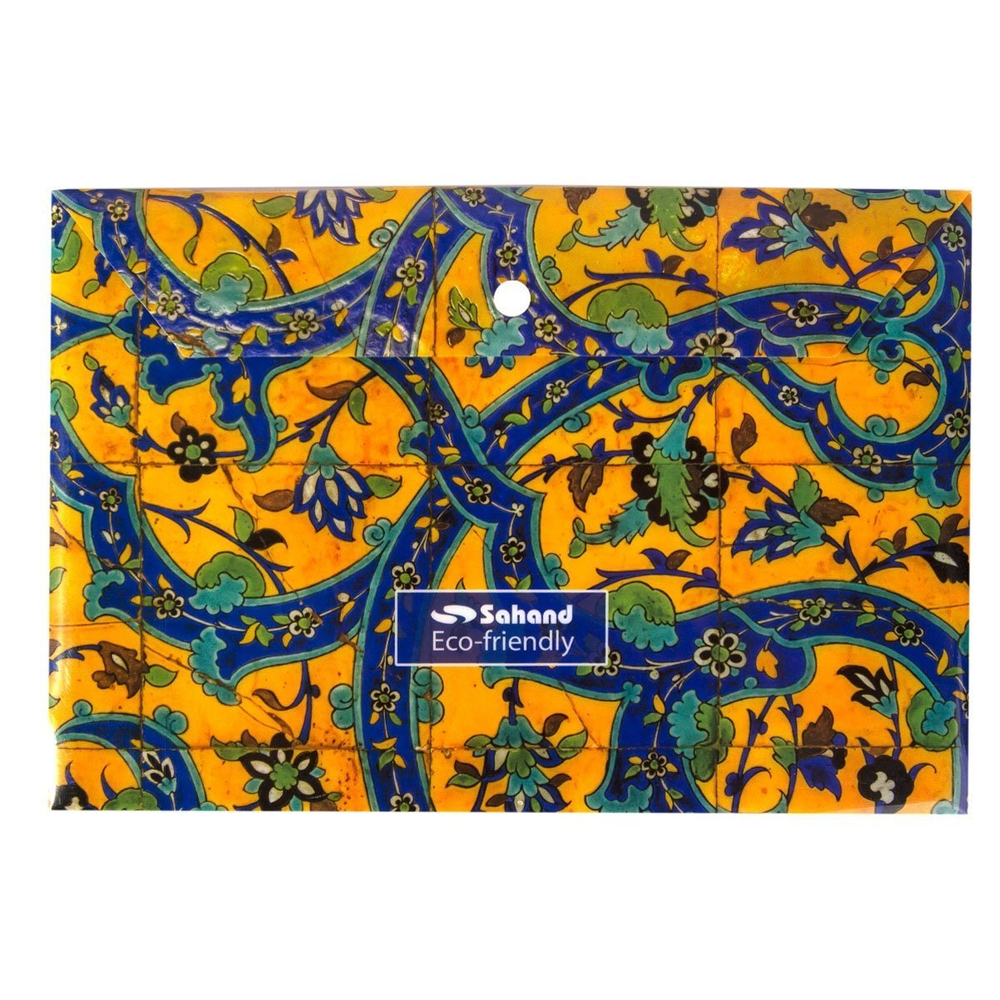 Папка-конверт на кнопке, Sahand, A4 220х320 мм, 180 мкм, пластик, с рисунком, "Classic", ассотри