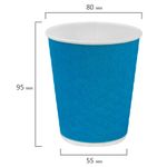 Стакан одноразовый бумажный 250/273 мл, D 80 мм, двухслойный, "Соты", синий, КОМПЛЕКТ 50 шт., холодное/горячее, WELDAY (ВЭЛДЭЙ), 702704