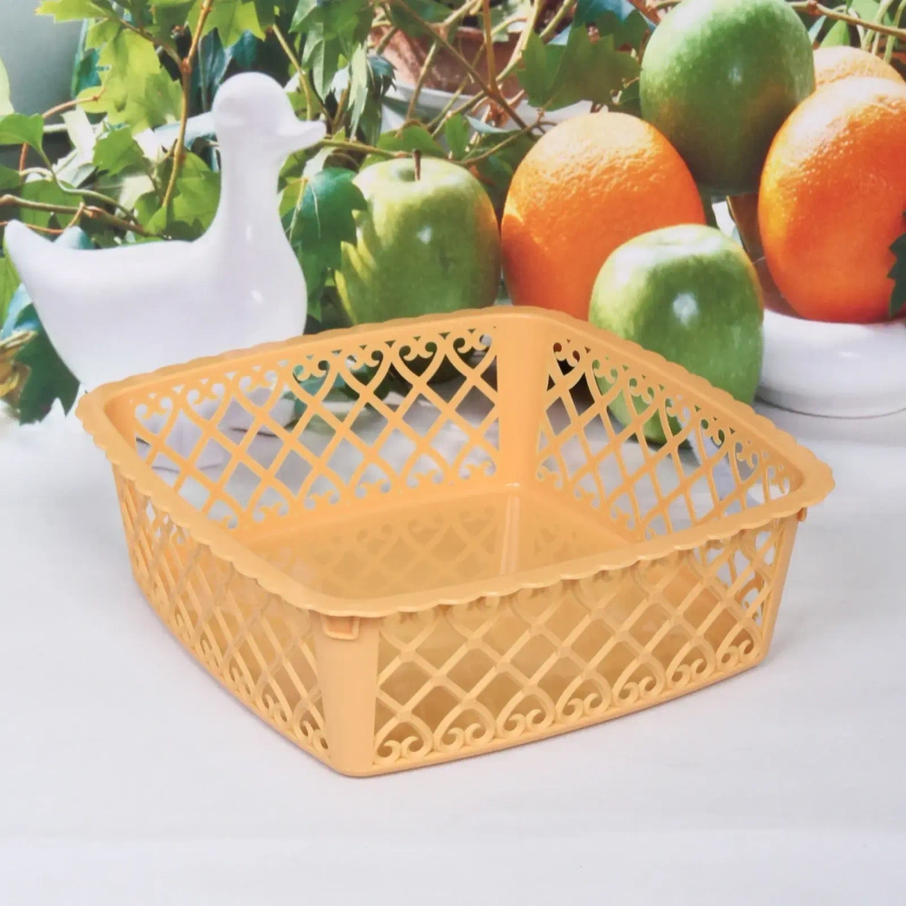 Сухарница пластиковая «Астория» 23*23*7,5см, облепиха