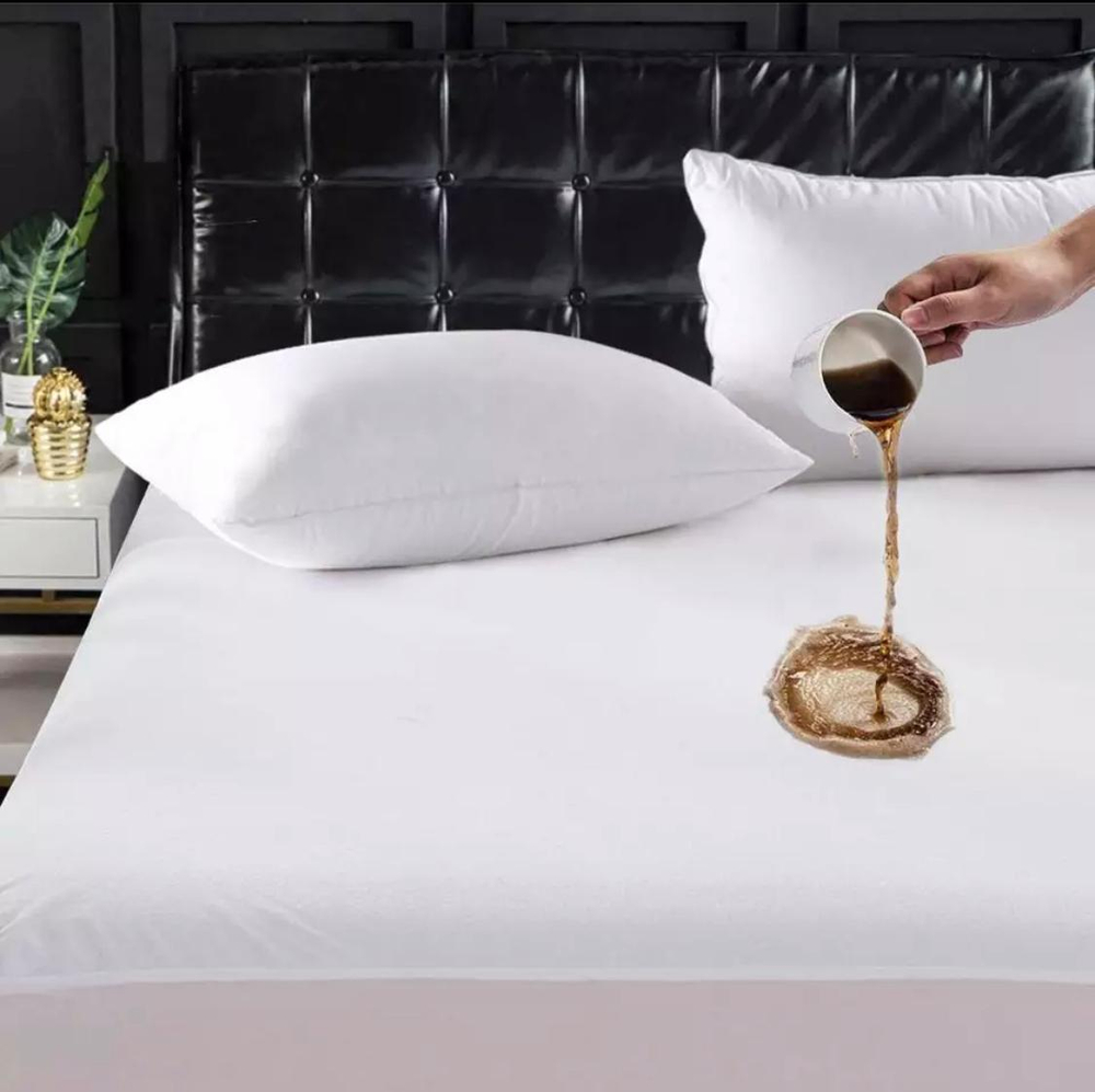 Наматрасник ZEPHYR HOME Водонепроницаемый 180х200 на резинке по контуру Белый