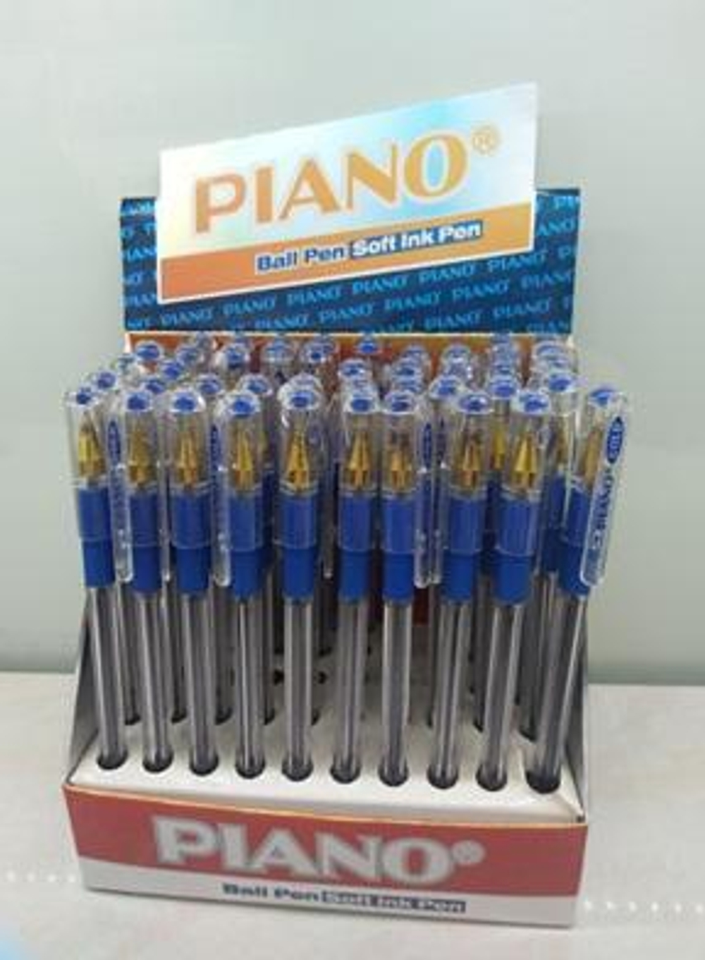 Ручка масляная 0,5 мм, синяя "Piano GOLD" (Комплект 50шт.)